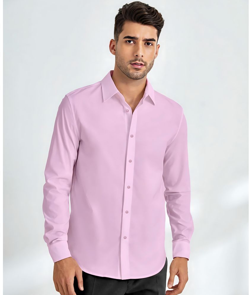     			WEBRIC Cotton Blend Regular Fit Solids Full Sleeves Men's Casual Shirt - Pink ( Pack of 1 )