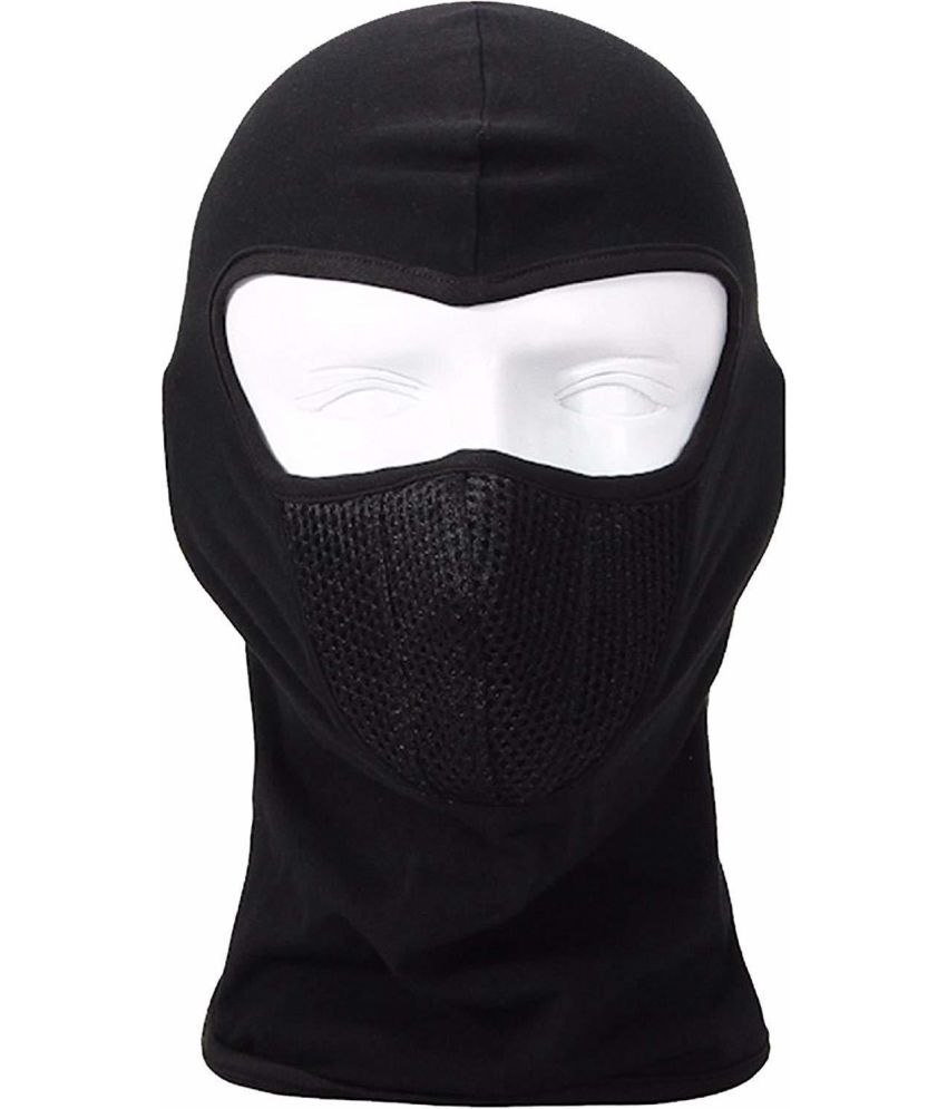     			AKSMIT Black Solid Fleece Bike Face Cover XL