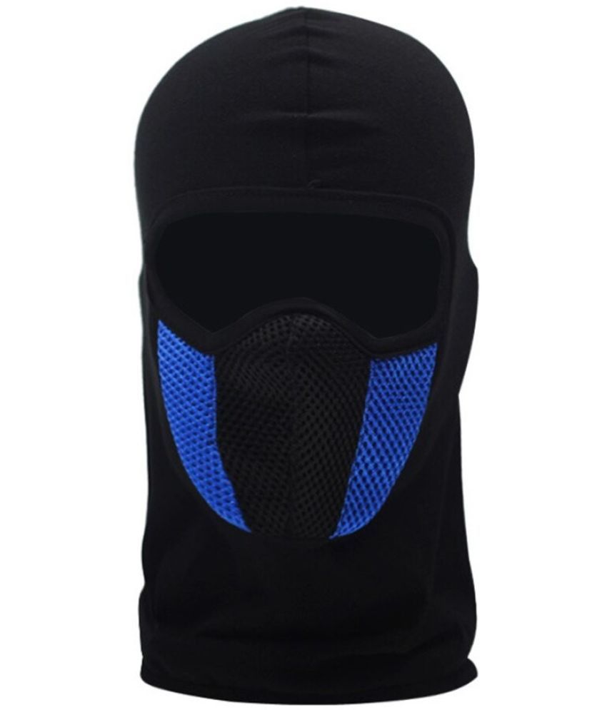     			AKSMIT Blue/Black Solid Others Bike Face Cover Free