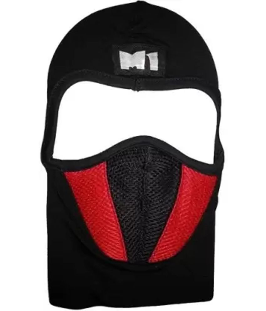     			AKSMIT Red Solid Woollen Bike Face Cover Free