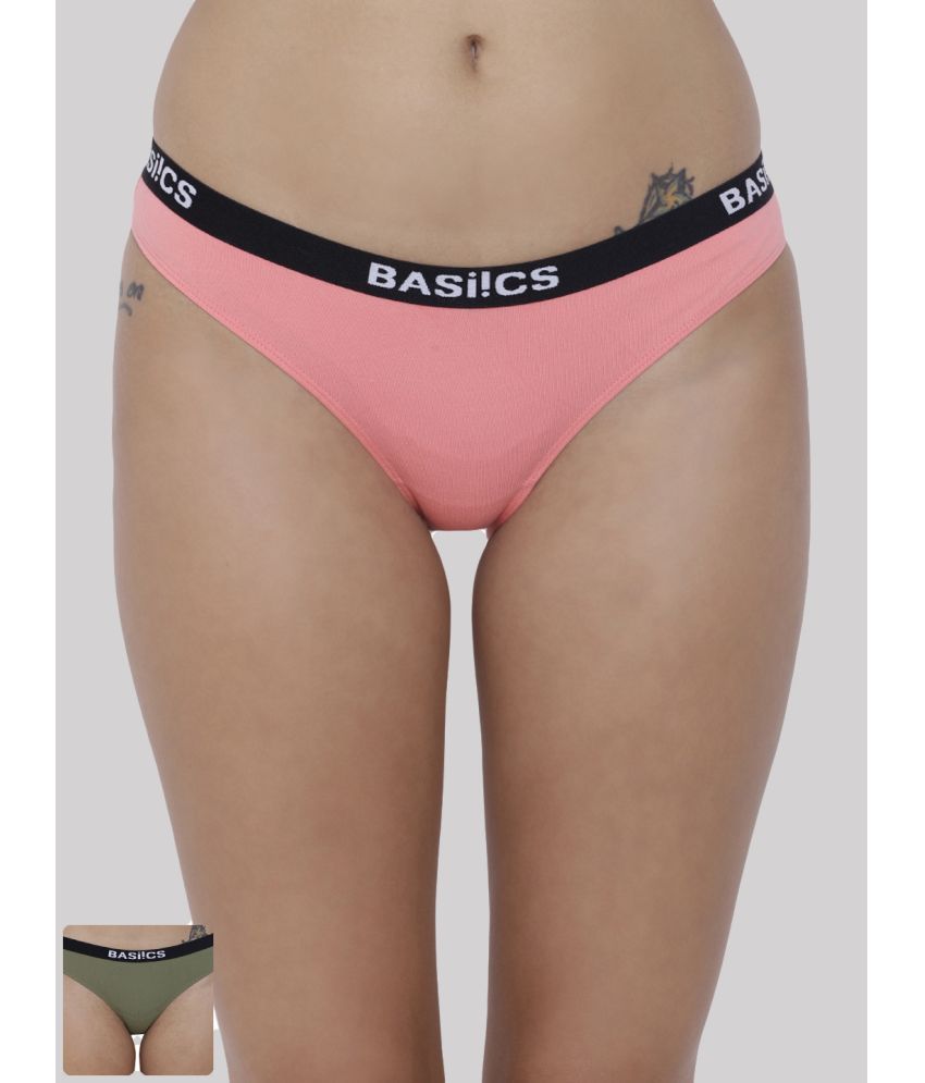     			BASIICS By La Intimo Pack of 2 Cotton Briefs For Women ( Multi Color )