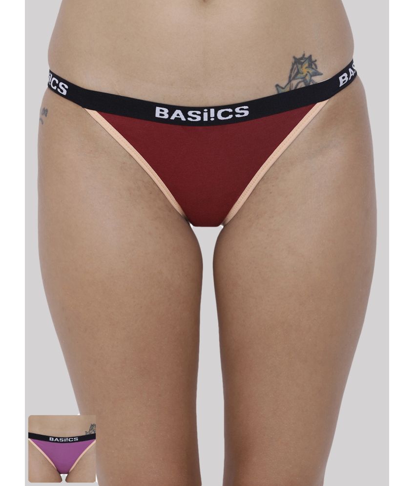     			BASIICS By La Intimo Pack of 2 Cotton Briefs For Women ( Multi Color )