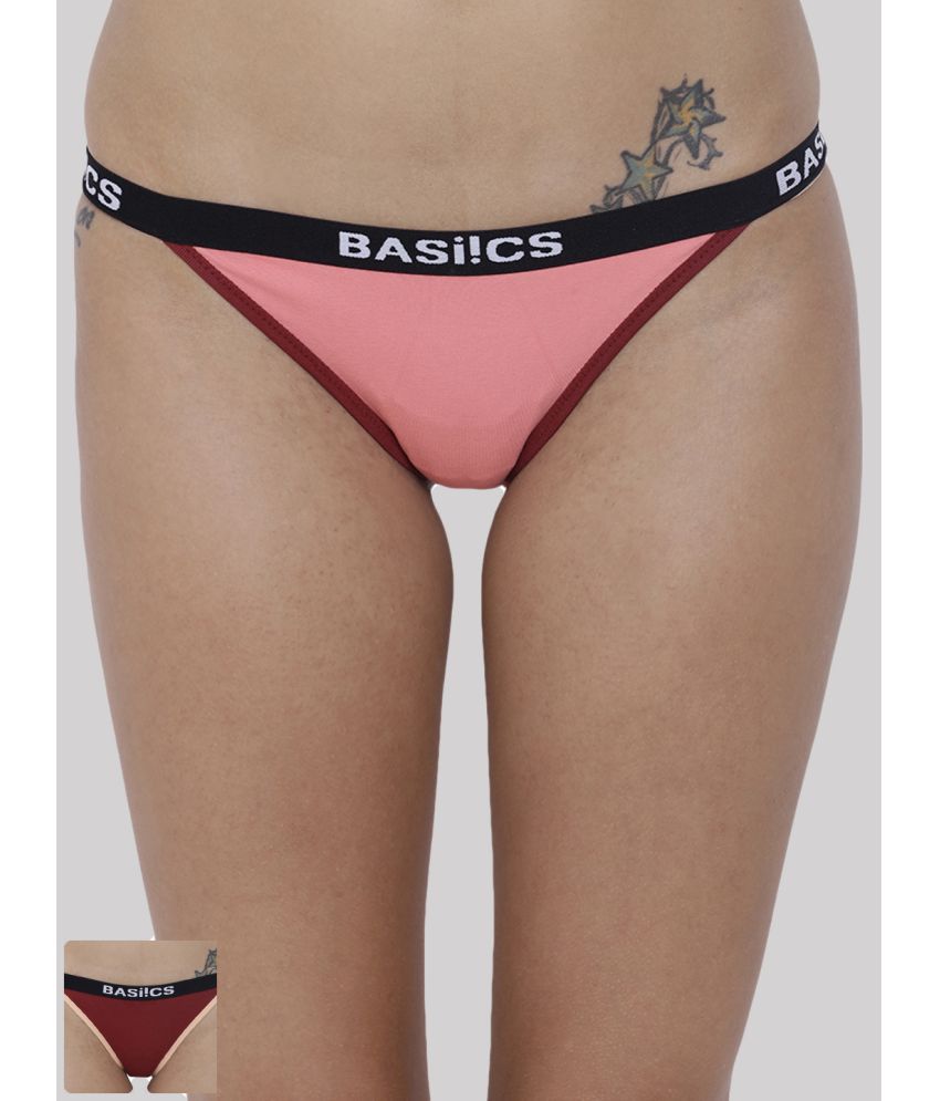     			BASIICS By La Intimo Pack of 2 Cotton Briefs For Women ( Multi Color )