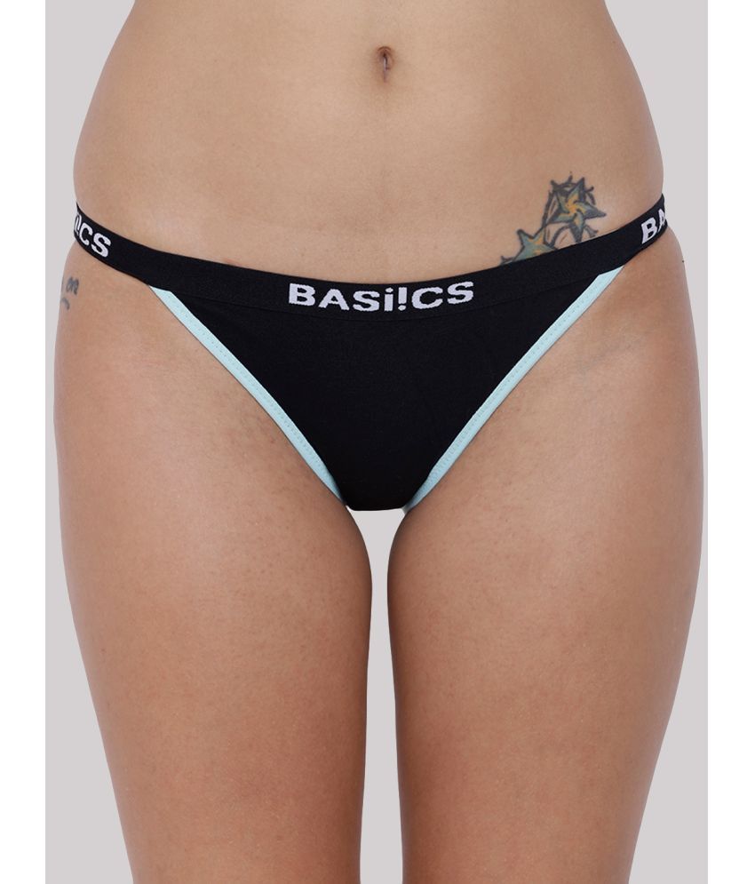     			BASIICS By La Intimo Pack of 1 Cotton Briefs For Women ( Black )