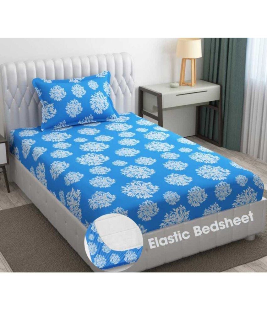     			Decent Home Cotton Abstract Printed Fitted ( Single Bed ) - Blue