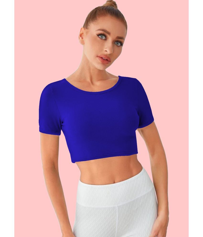     			Dream Beauty Fashion Blue Polyester Women's Crop Top ( Pack of 1 )