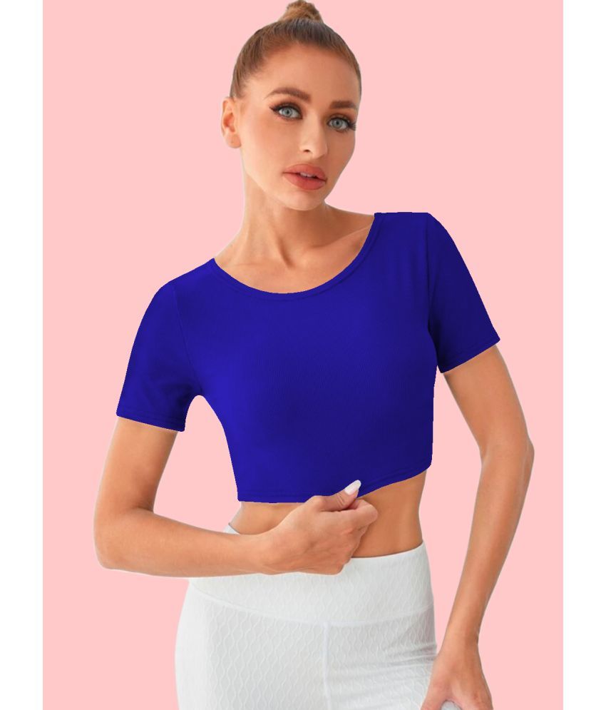     			Dream Beauty Fashion Blue Polyester Women's Crop Top ( Pack of 1 )