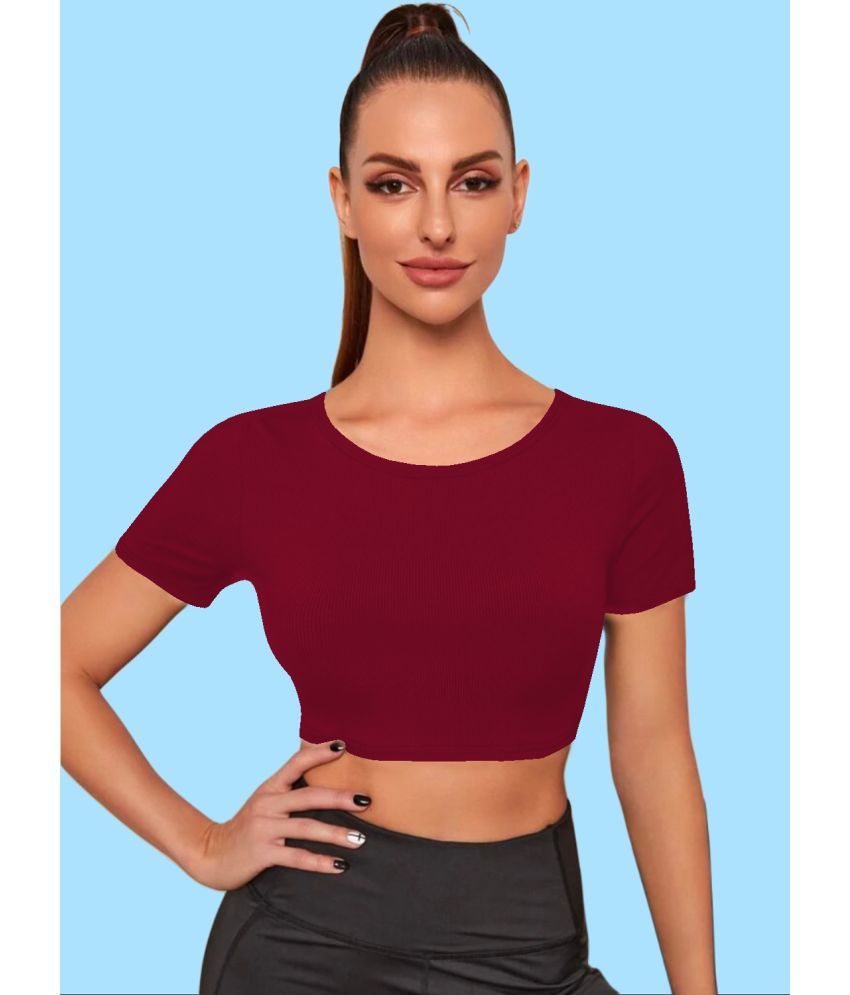     			Dream Beauty Fashion Maroon Polyester Women's Crop Top ( Pack of 1 )