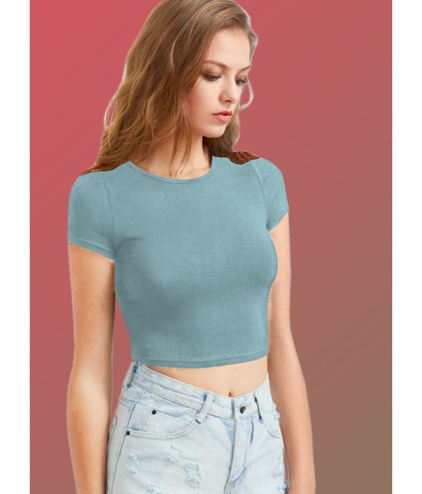     			Dream Beauty Fashion Teal Polyester Women's Crop Top ( Pack of 1 )