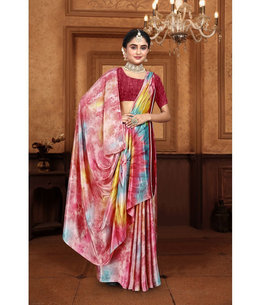     			KOMAL NX Pack of 1 Crepe Printed Saree With Blouse Piece ( Wine )