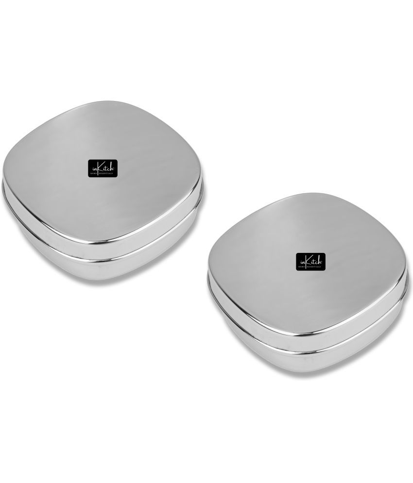     			inKitch Square Container Steel Silver Multi-Purpose Container ( Set of 1 )