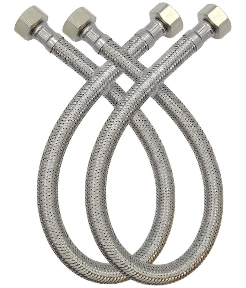     			COSVIT 30" Inches 304 Grade Braided Stainless Steel Connection Pipe Hose Pipe for Wash Basin, kitchen Sink, Geyser (Pack of 2)