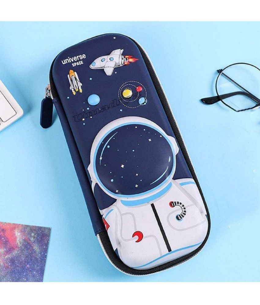     			DENFE  3D Cover Eva Space Astronaut Theme Pencil Case Large Capacity Pencil Pouch Bag Compass School Pouch Organizer For Students Kids Stylish Pen Holder Pouch Stationery Box - Canvas, Multicolor