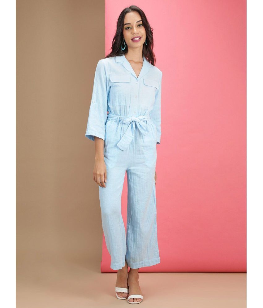     			Freehand Blue Cotton Regular Fit Women's Jumpsuit ( Pack of 1 )