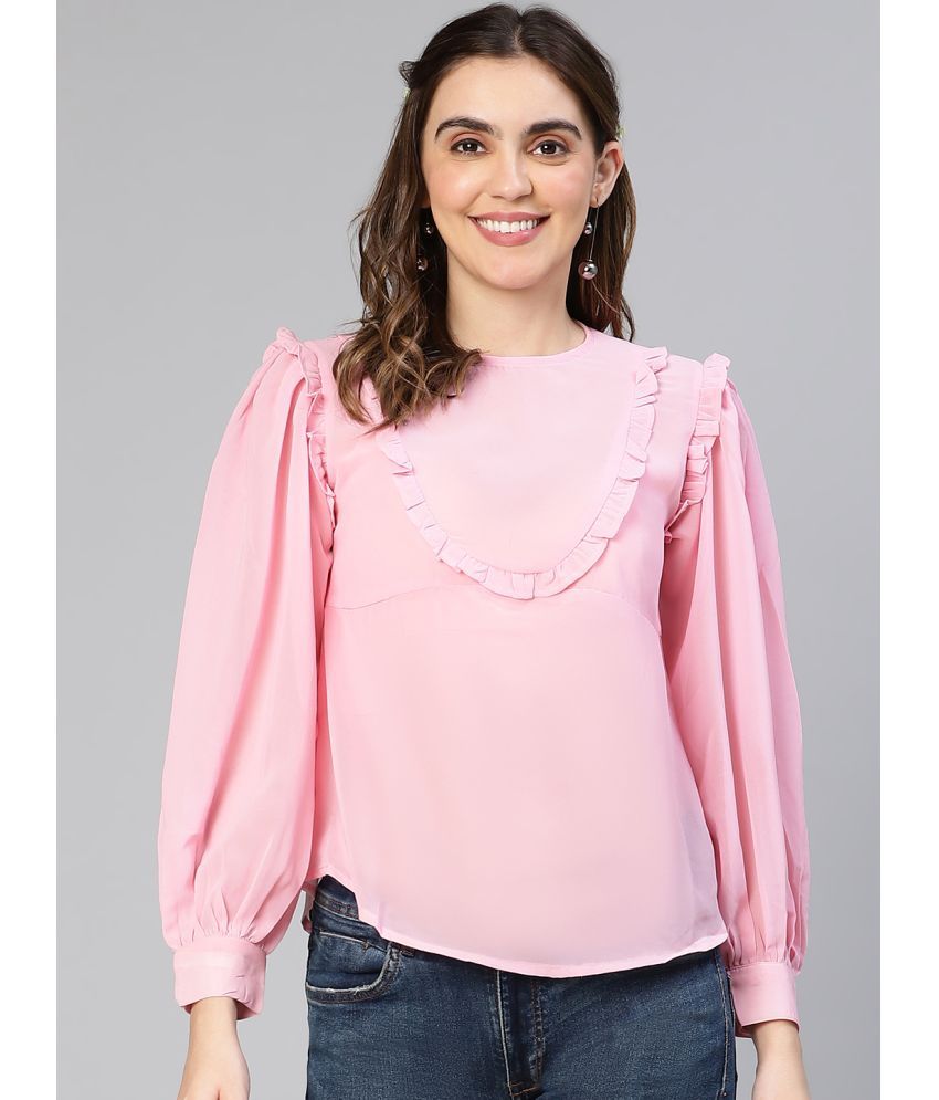     			Oxolloxo Pink Polyester Women's Regular Top ( Pack of 1 )