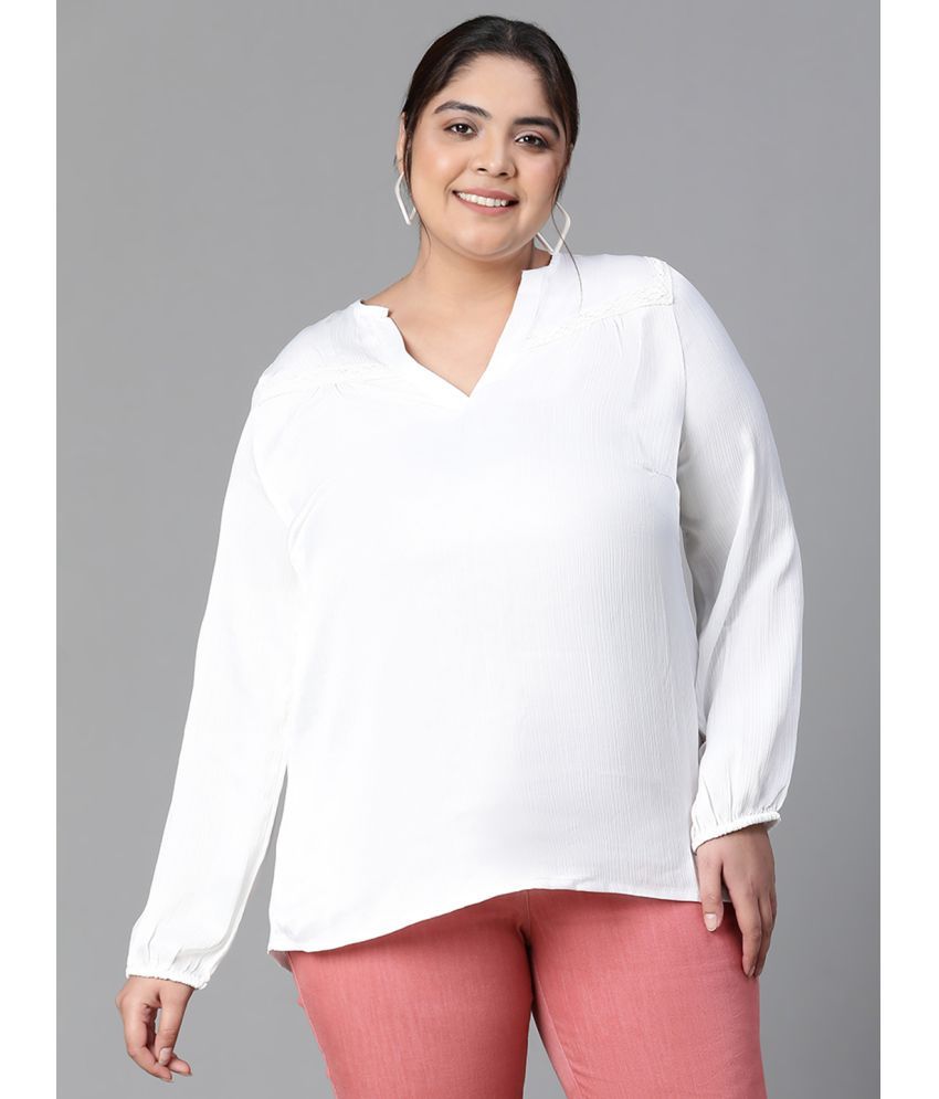     			Oxolloxo White Polyester Women's Regular Top ( Pack of 1 )