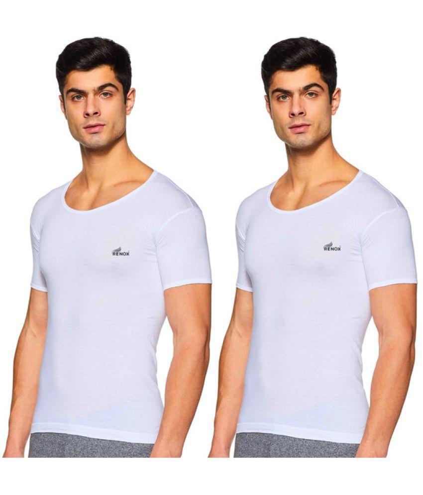     			Renox Pack of 2 Cotton Tank For Men ( White )