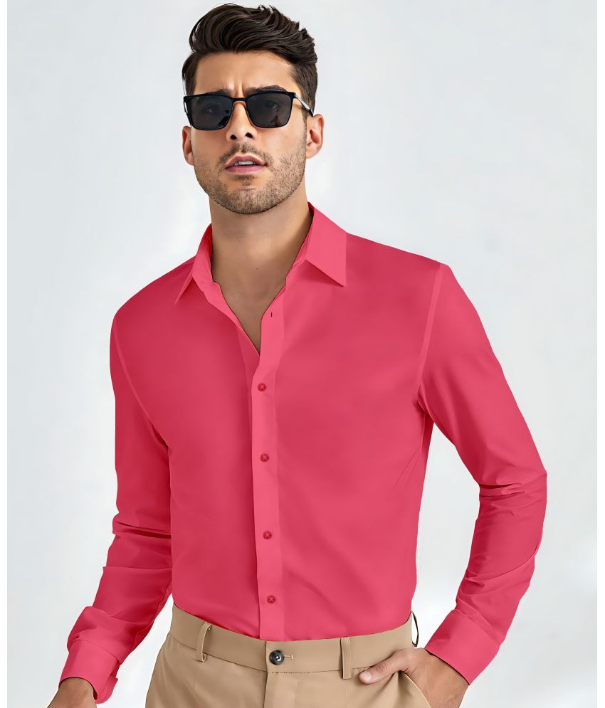     			WEBRIC Cotton Blend Regular Fit Full Sleeves Men's Formal Shirt - Fluorescent Pink ( Pack of 1 )