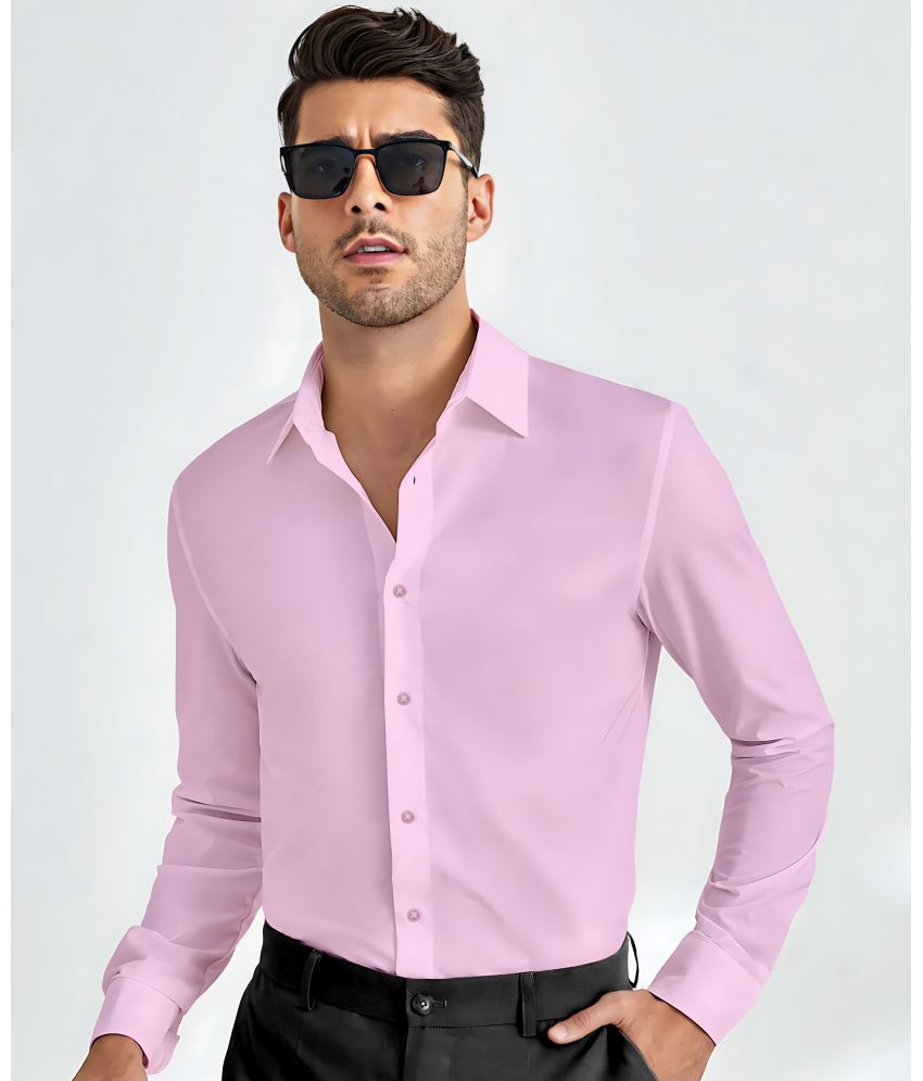     			WEBRIC Cotton Blend Regular Fit Full Sleeves Men's Formal Shirt - Pink ( Pack of 1 )