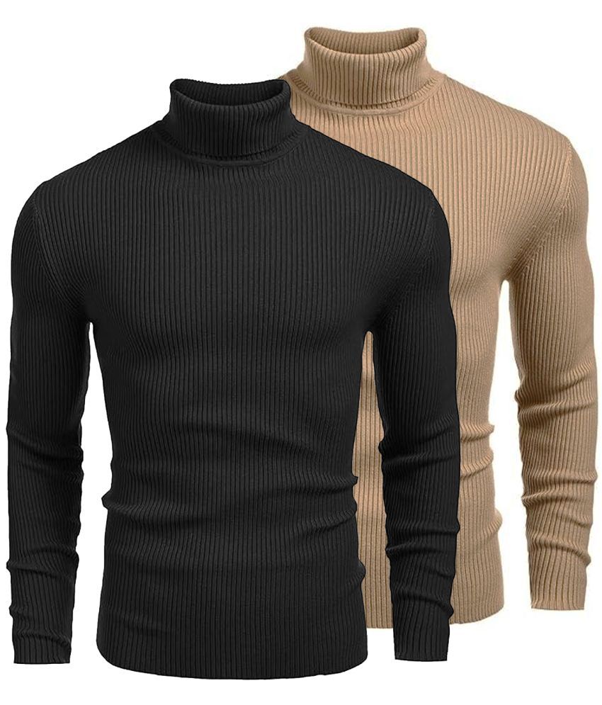     			clafoutis Polyster High Neck Men's Full Sleeves Pullover Sweater - Multicolor ( Pack of 2 )