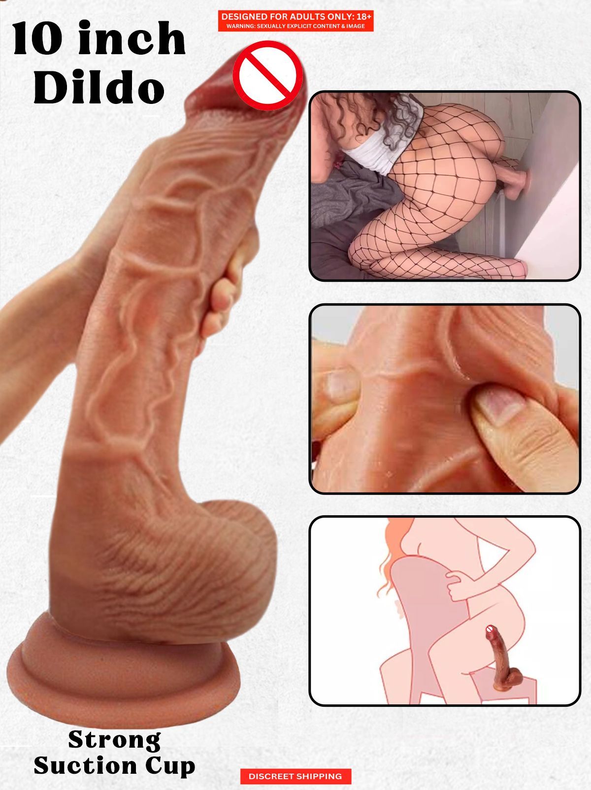     			10 Inch Huge Pink Head Realistic Silicon Dildo with Suction Cup for Beginners, G-s pot Stimulation, Hands Free Dildo with Free Lube – Naughty Nights