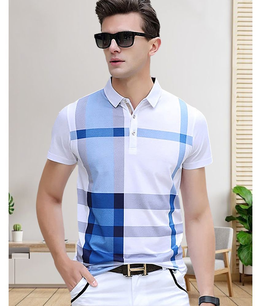     			AOOSH Pack of 1 Cotton Blend Regular Fit Printed Half Sleeves Men's Polo T Shirt ( Multicolor8 )