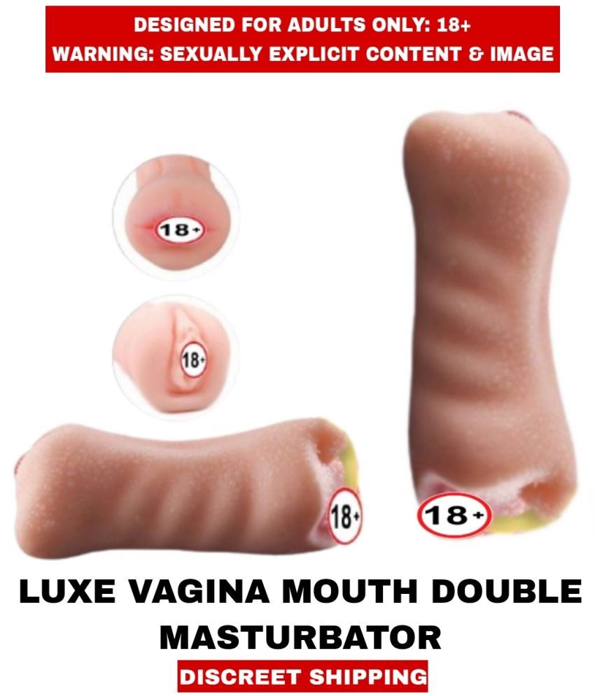     			Adult Sex Toys Real Feel L U X E 2in1 Pocket Pussy Vagina and Mouth Double Side Masturbator Silicon Masturbator For Men