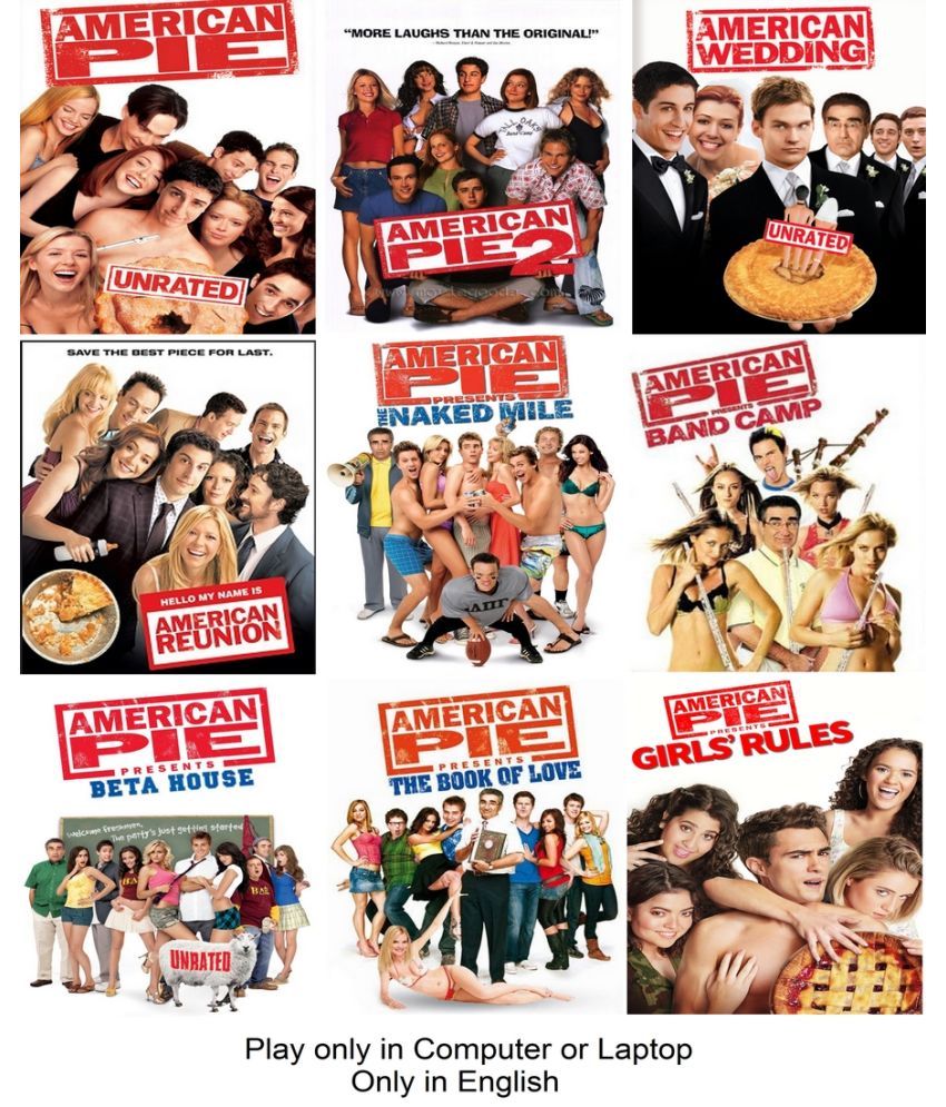     			American Pie Film series (9 Movies) only in English play only in Computer or Laptop HD Quality without Poster