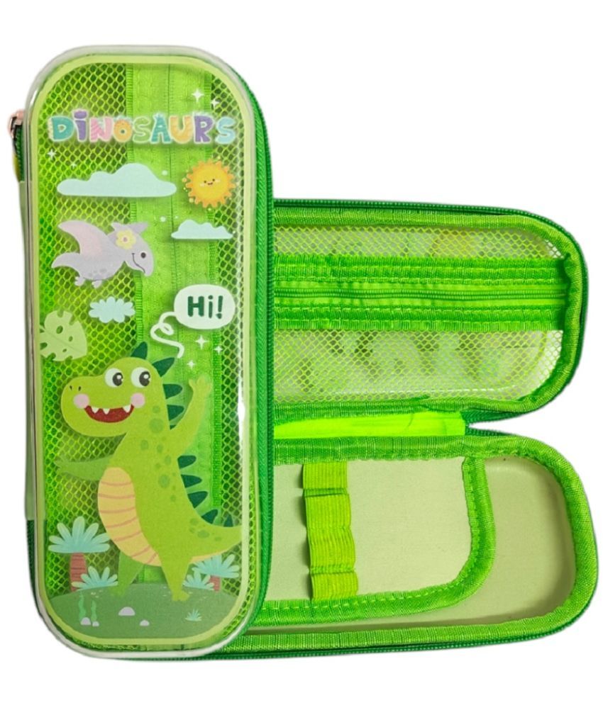     			Dinosaur Print Pencil Box Case Pouch Kids School Supply Organizer Students Stationery Box Gift for kids