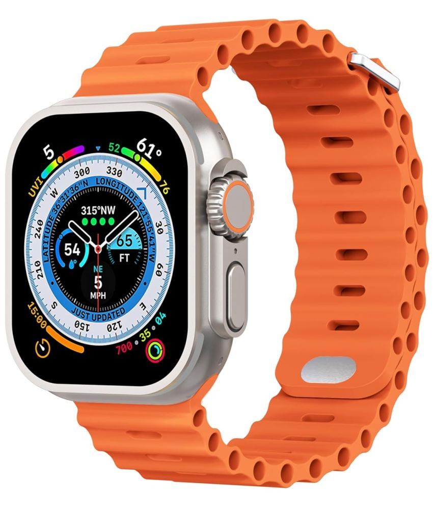     			FD1 AMOLED Sim Calling Smart Watch with Silicone Strap Upto 24 hours Backup ( Orange )