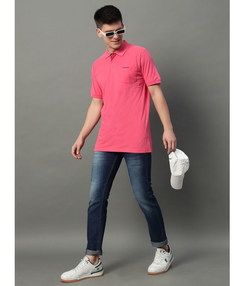     			GET GOLF Pack of 1 Cotton Blend Regular Fit Solid Half Sleeves Men's Polo T Shirt ( Pink )