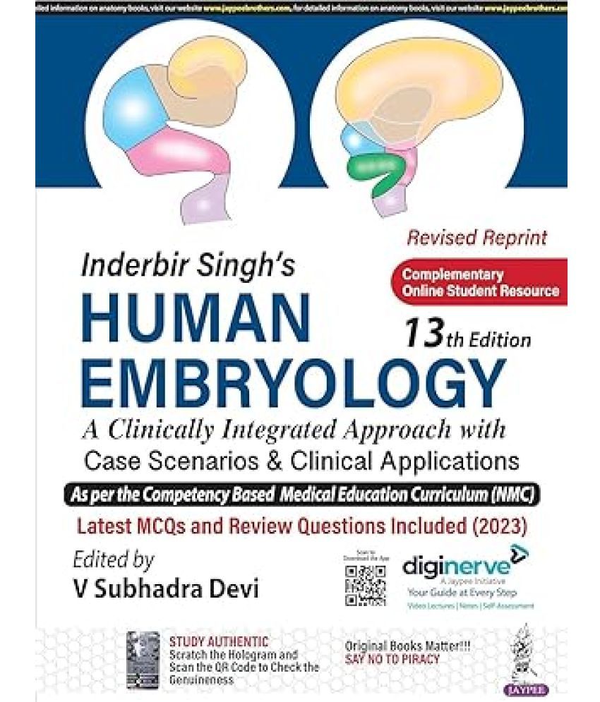     			Inderbir Singh's Human Embryology 13th Edition A Clinically Approach With Case Scenarios & Clinical Applications 2024 Perfect Paperback – Picture Book, 1 January 2023