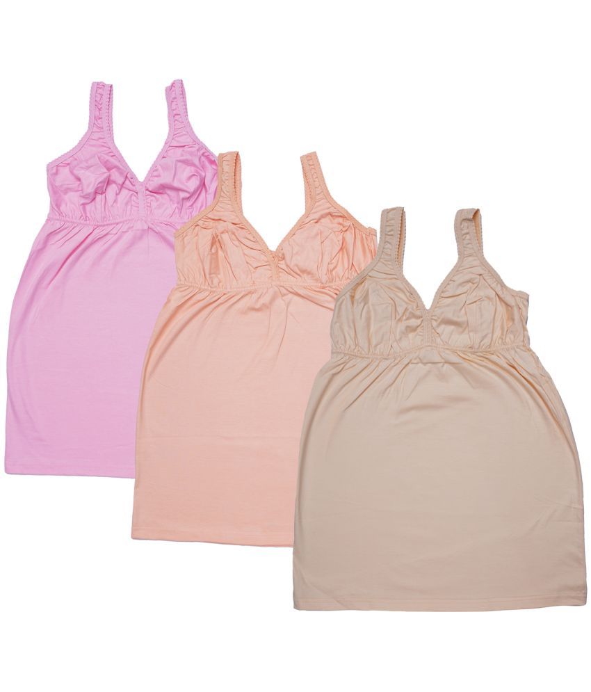     			MYLSA Pack of 3 Camisole With Bra Cotton Camisoles ( Beige )