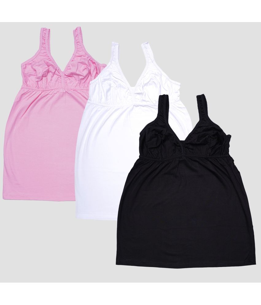     			MYLSA Pack of 3 Camisole With Bra Cotton Camisoles ( White )