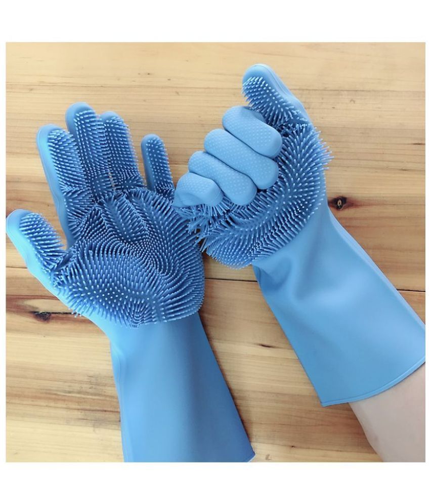     			Magnique Multicolor Silicone Free Size Cleaning Gloves ( Pack of 1 )