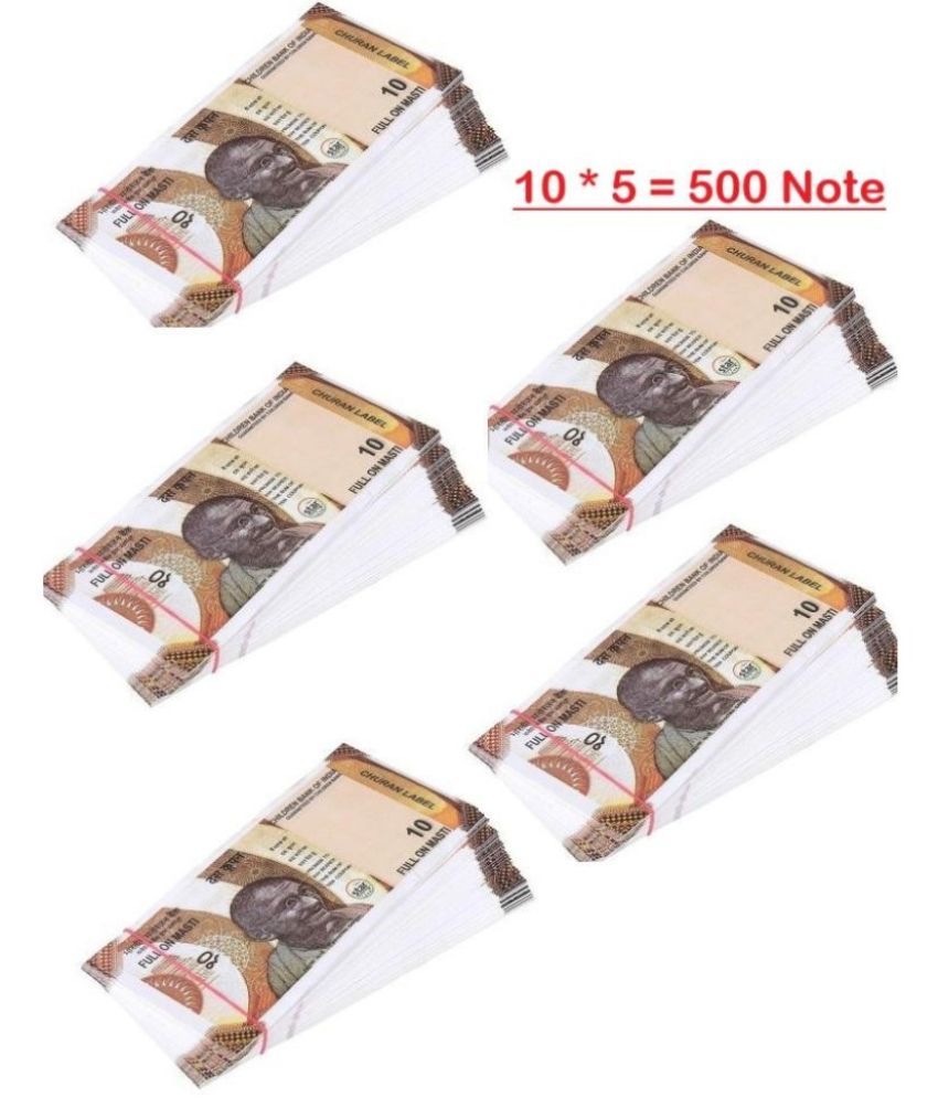     			NAKLI (Number 10 KI 100 X 5 = 500 pcs) for Kids Denomination Learning Money Artificial Playing Learn Money Skills, Fake Money, Dummy Note