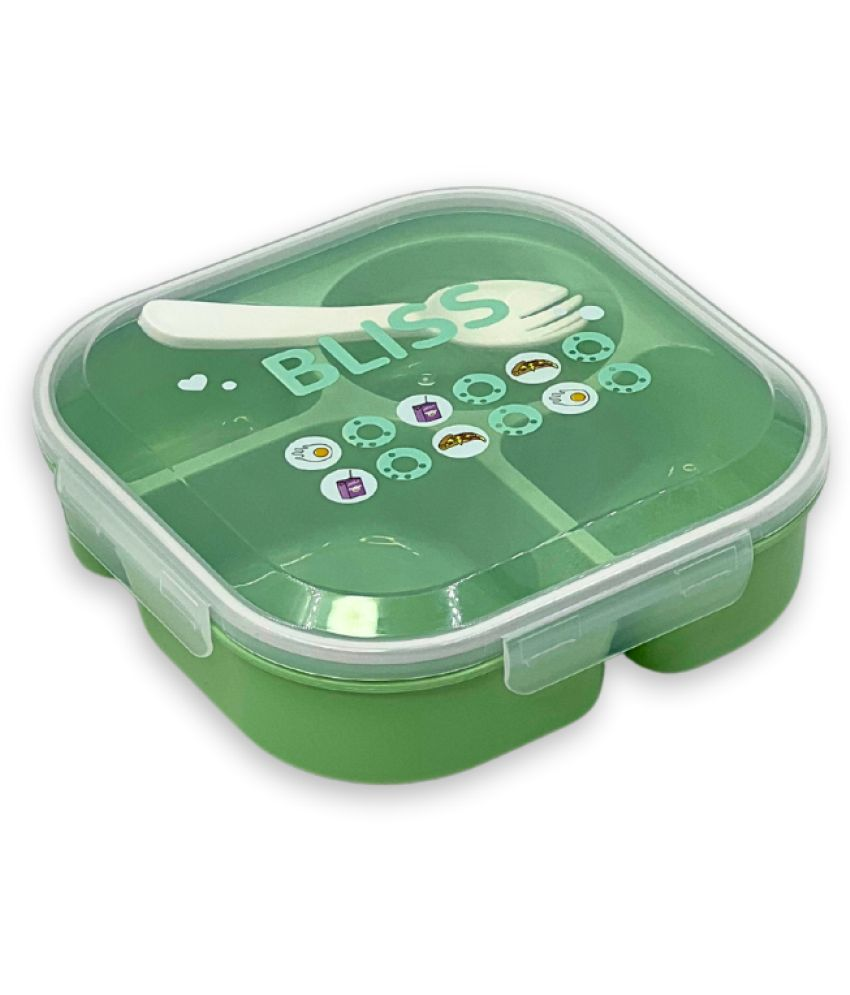     			OneWish - Green Plastic Lunch Box ( Pack of 1 )