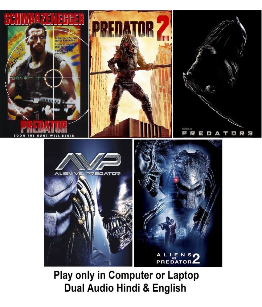     			Predator 1 to 3 & Alien vs Predator 1 & 2 (5 Movies) in Hindi & English both play only in Computer or Laptop HD Quality without Poster