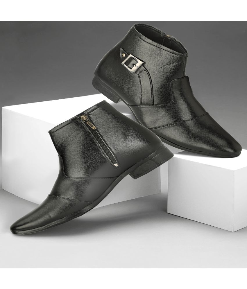     			STALAG Black Men's Formal Boots