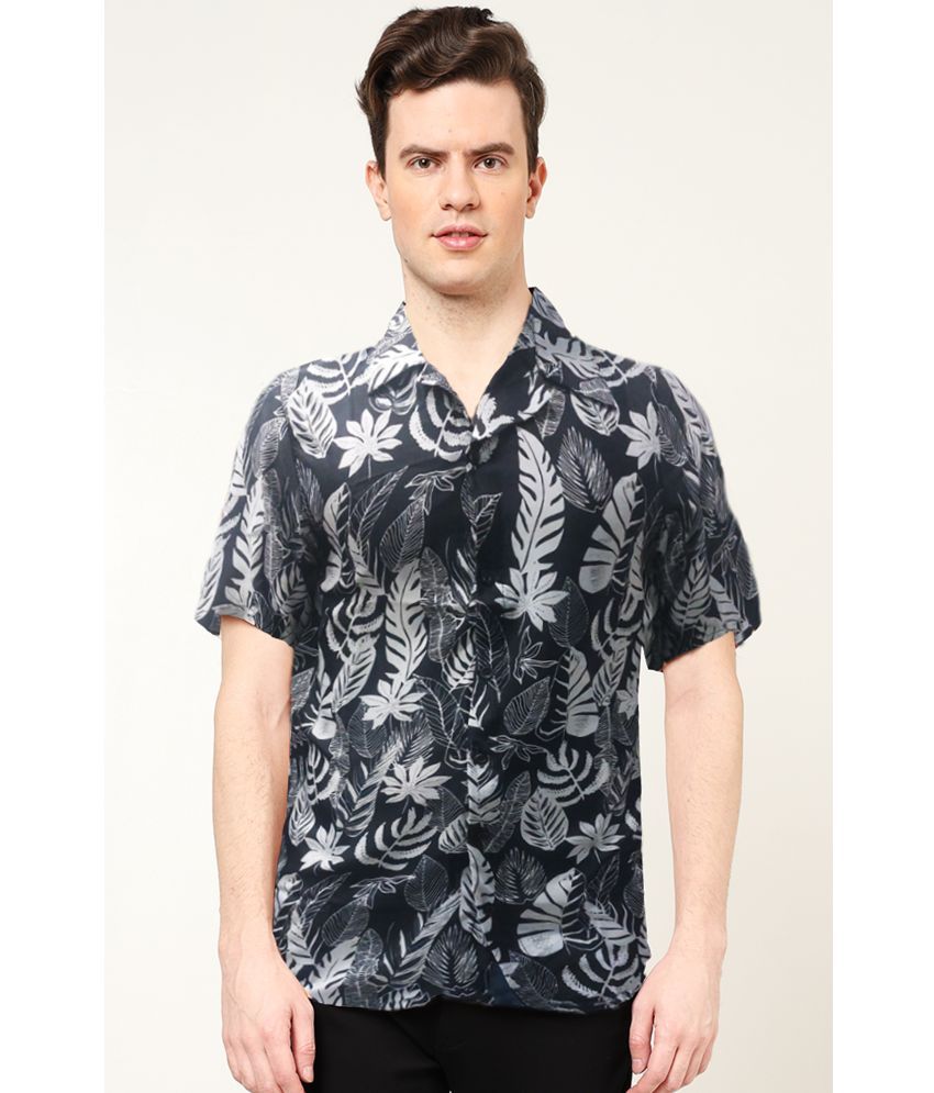     			Yash Gallery Polyester Regular Fit Printed Half Sleeves Men's Casual Shirt - Black ( Pack of 1 )