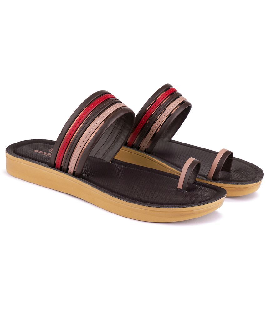     			Bersache Brown Floater Sandals