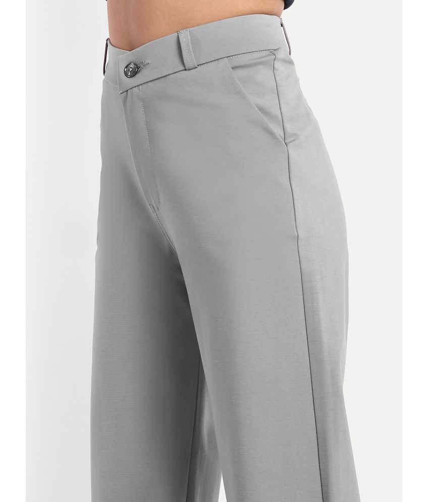     			Broadstar Pack of 1 Polyester Straight Women's Casual Pants ( Light Grey )