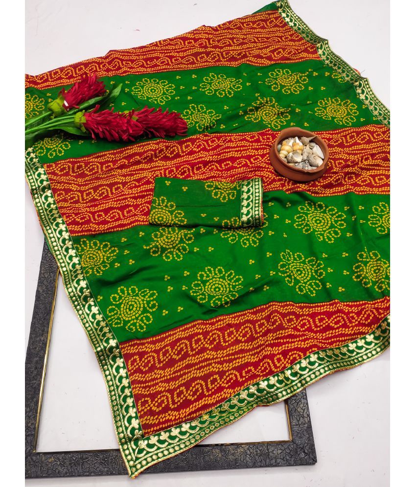     			Kanooda Prints Pack of 1 Georgette Printed Saree With Blouse Piece ( Multicolor )