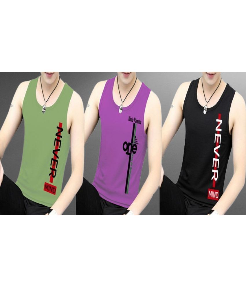     			Lecowar Pack of 3 Polyester Gym Vest For Men ( Multicolor12 )