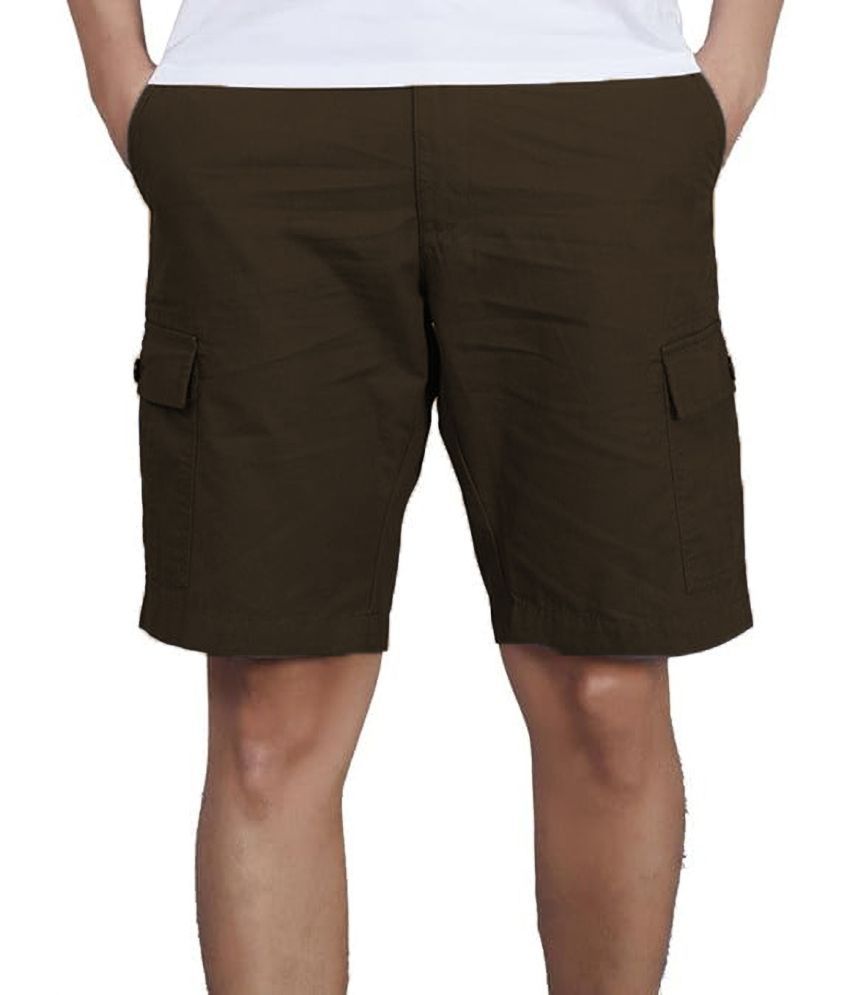     			MULTIWA Brown Cotton Men's Shorts ( Pack of 1 )