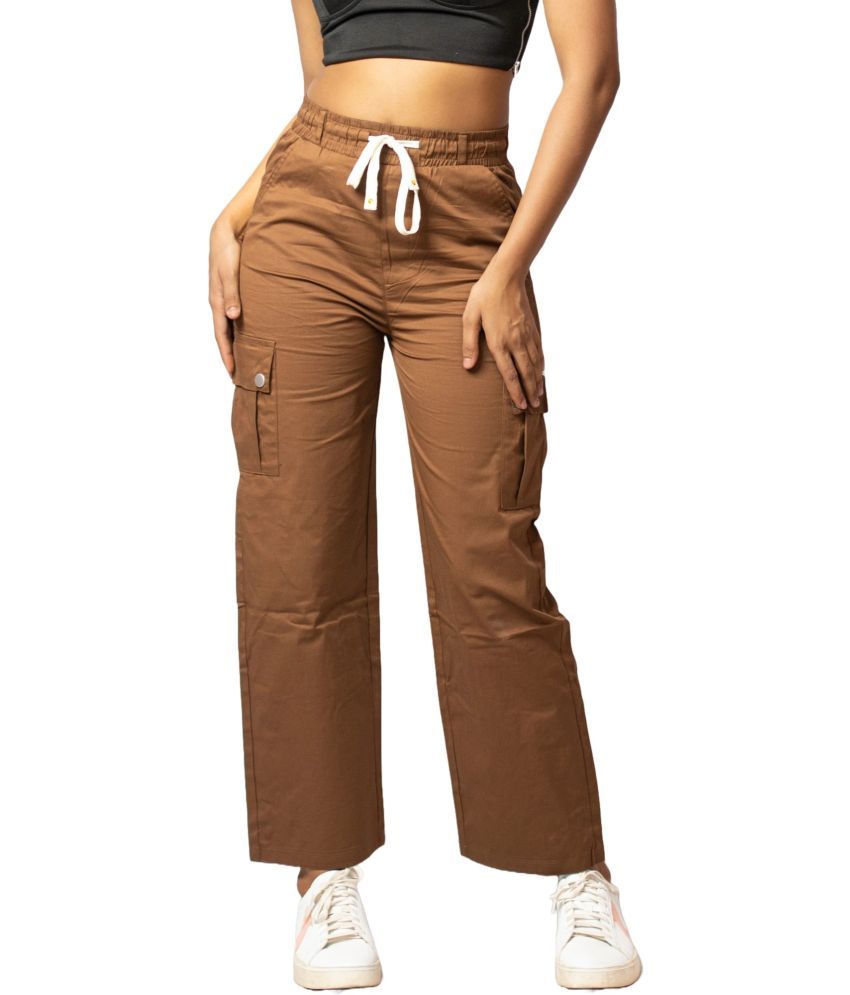     			MULTIWA Pack of 1 Cotton Blend Slim Women's Cargo Pants ( Brown )