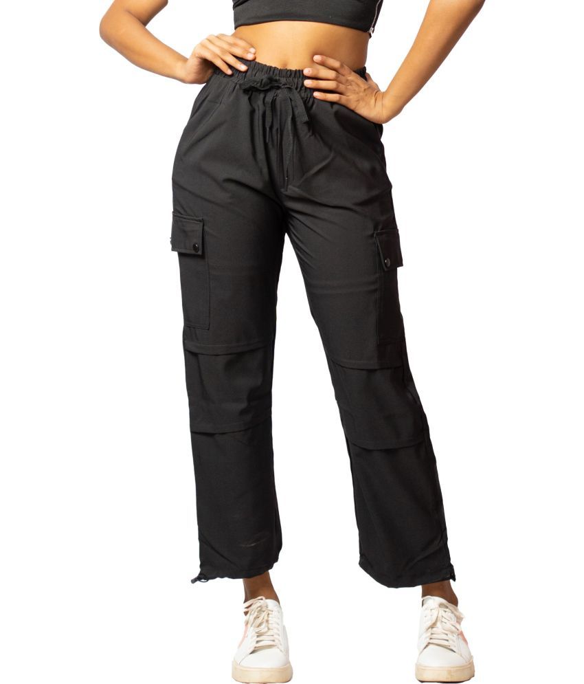     			MULTIWA Pack of 1 Polyester Regular Women's Cargo Pants ( Black )