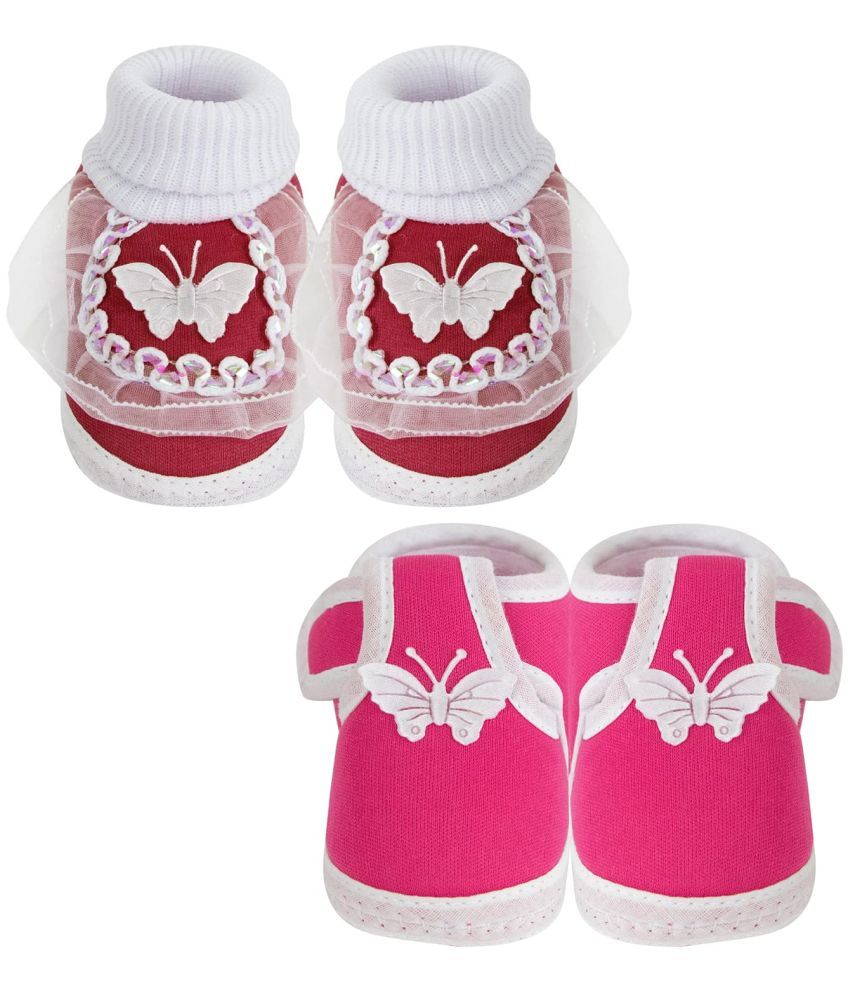     			Neska Moda - MultiColor  Booties For Baby Boy & Baby Girl 12-18 Months ( Pack of 2 )