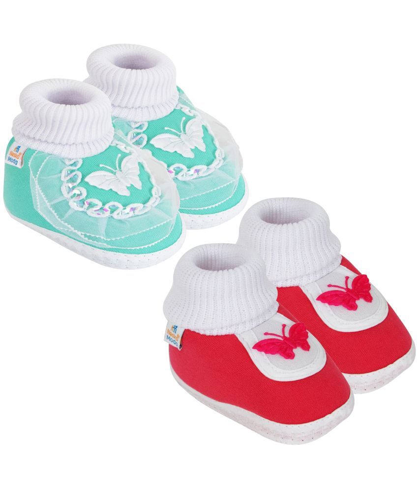     			Neska Moda - MultiColor  Booties For Baby Boy & Baby Girl 12-18 Months ( Pack of 2 )