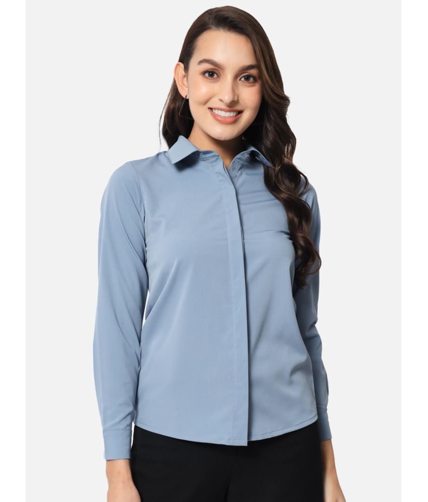     			OTIRA Blue Poly Crepe Shirt - Pack of 1